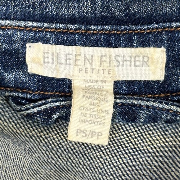 Eileen Fisher Petite Denim Jacket Dark Wash - Picture 5 of 10